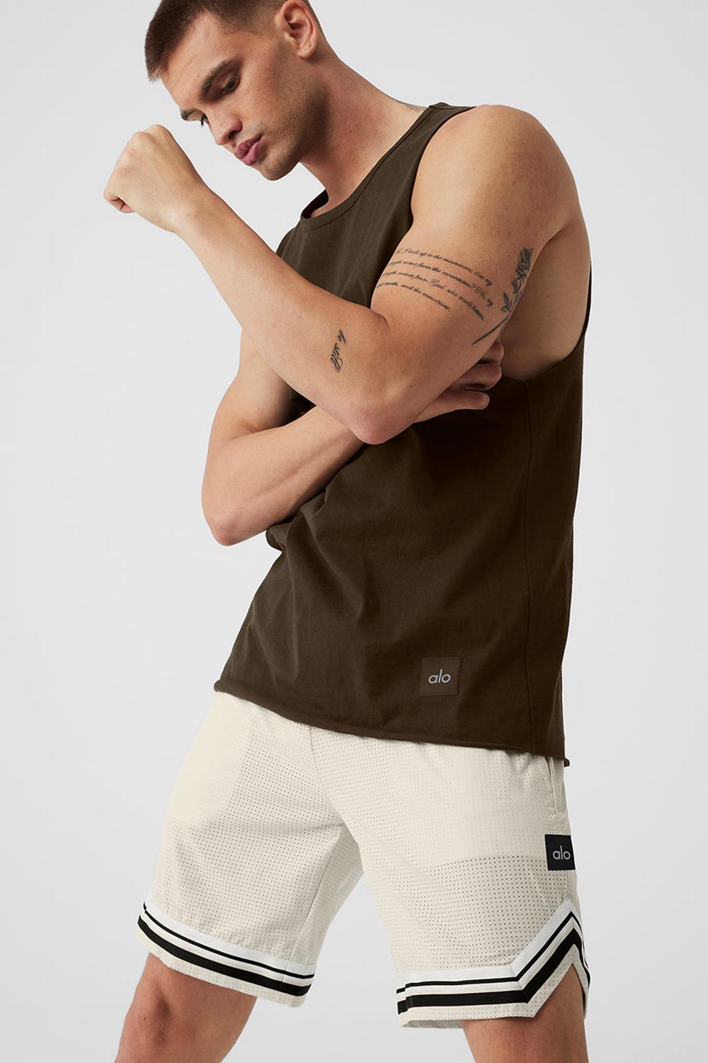 Alo Yoga Society Raw Edge Uomo Tank Espresso | Italia  ZRU-738026