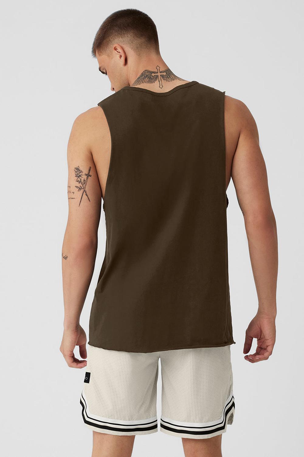 Alo Yoga Society Raw Edge Uomo Tank Espresso | Italia  ZRU-738026