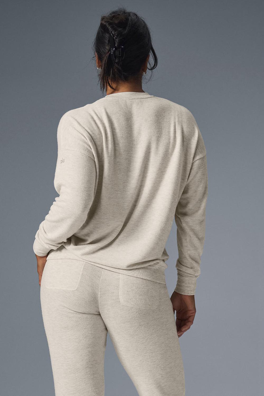 Alo Yoga Soho Donna Pullover Oatmeal Heather | Italia  QDL-409271