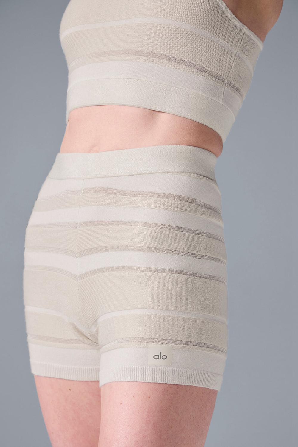 Alo Yoga Sport Play High-Waist Knit Donna Short Ivory / Alabaster | Italia  RHC-189032