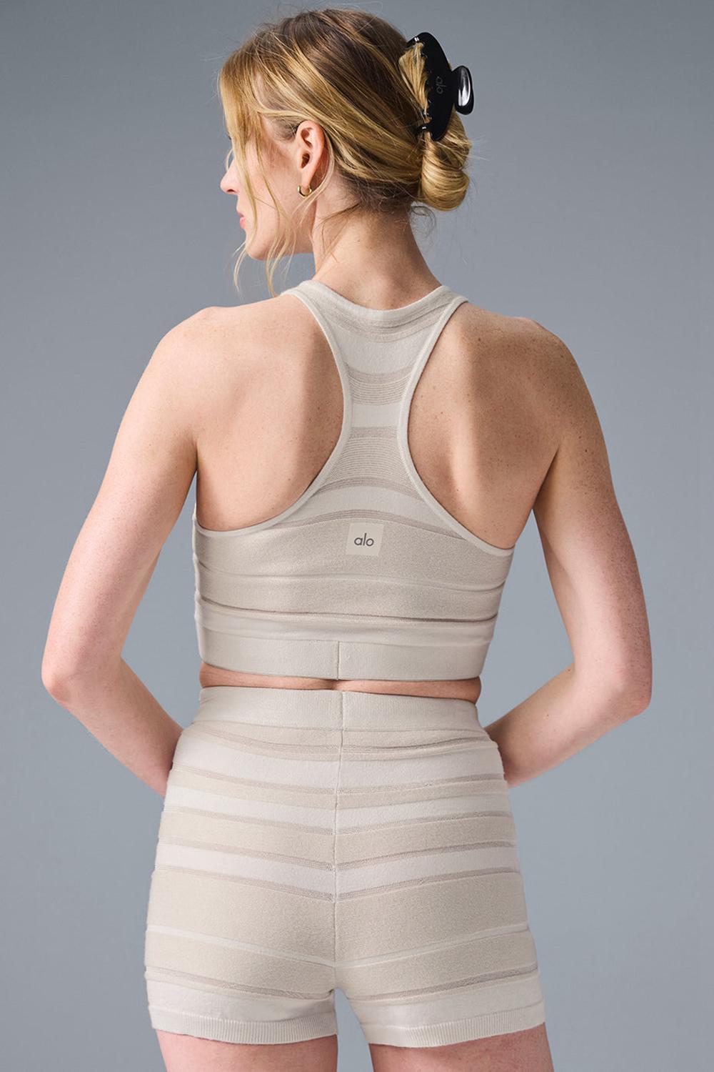 Alo Yoga Sport Play Knit Donna Reggiseno Ivory / Alabaster | Italia  XVG-165982