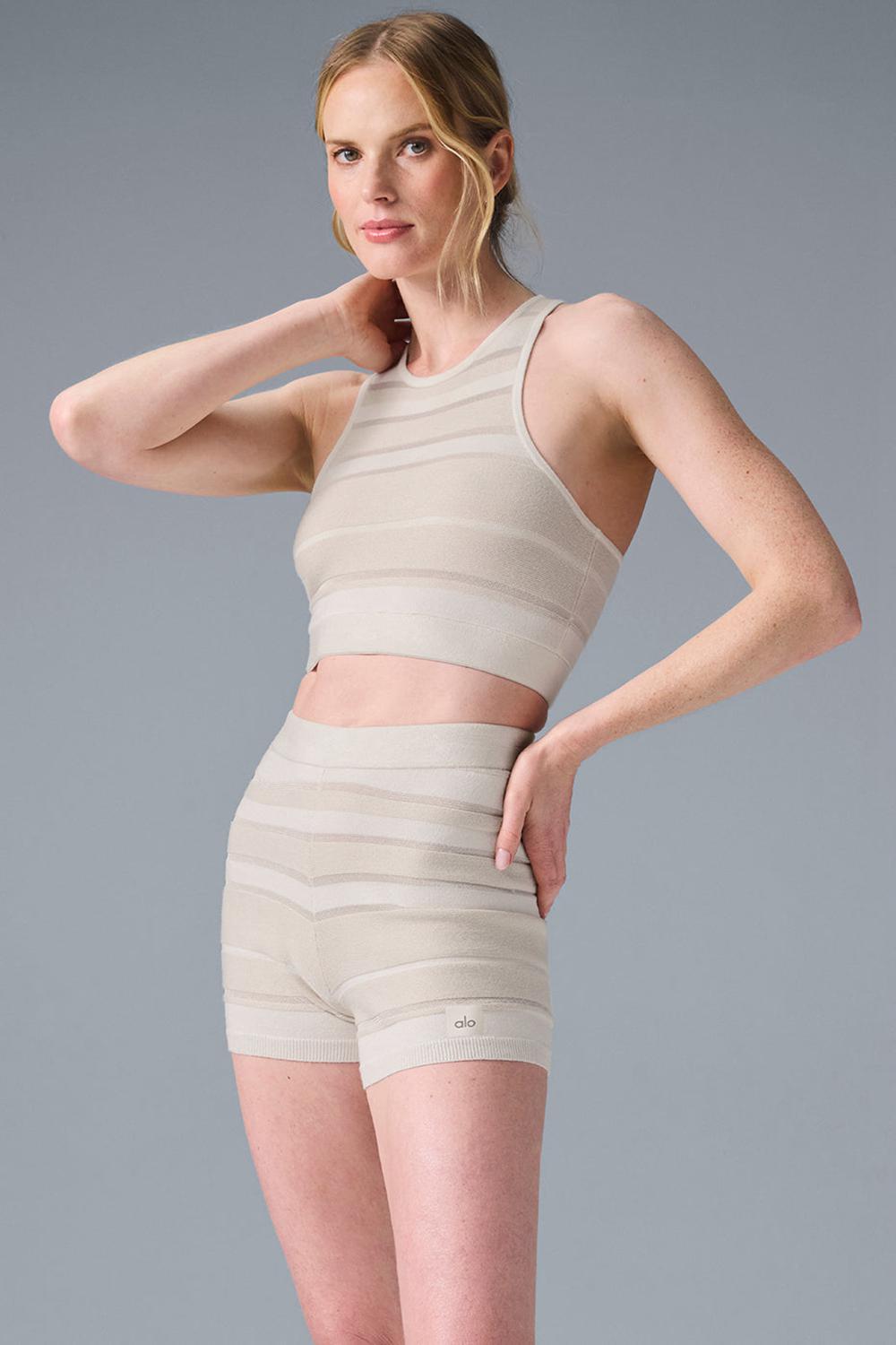 Alo Yoga Sport Play Knit Donna Reggiseno Ivory / Alabaster | Italia  XVG-165982