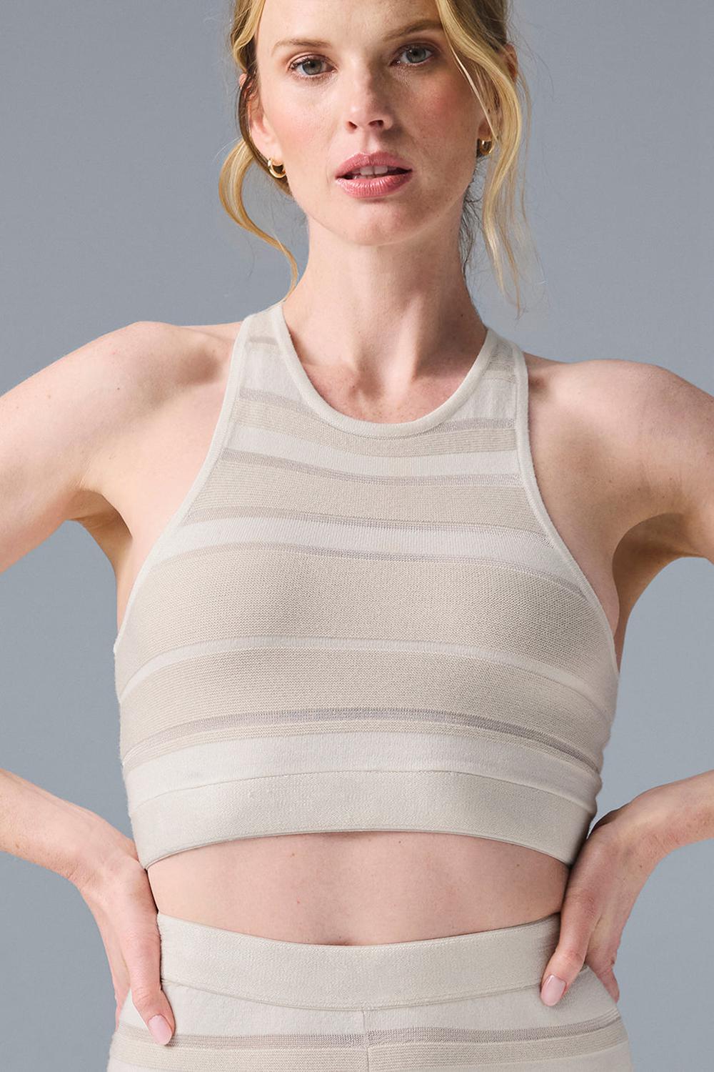 Alo Yoga Sport Play Knit Donna Reggiseno Ivory / Alabaster | Italia  XVG-165982
