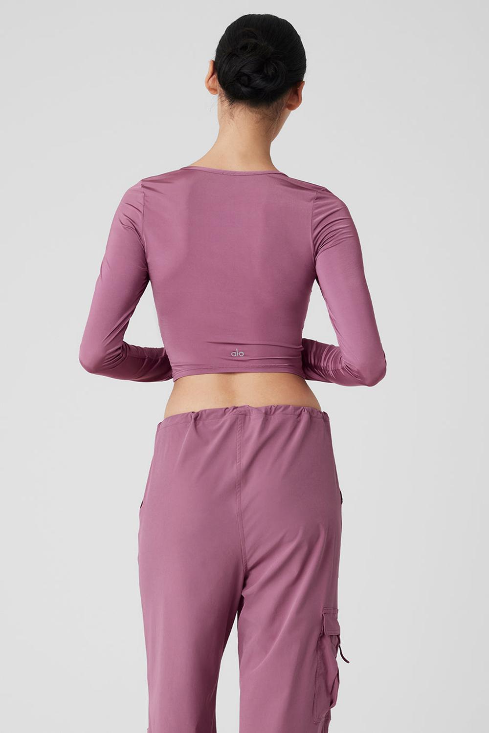 Alo Yoga Standout Donna Maniche Lunghe Soft Mulberry | Italia  DGZ-801569