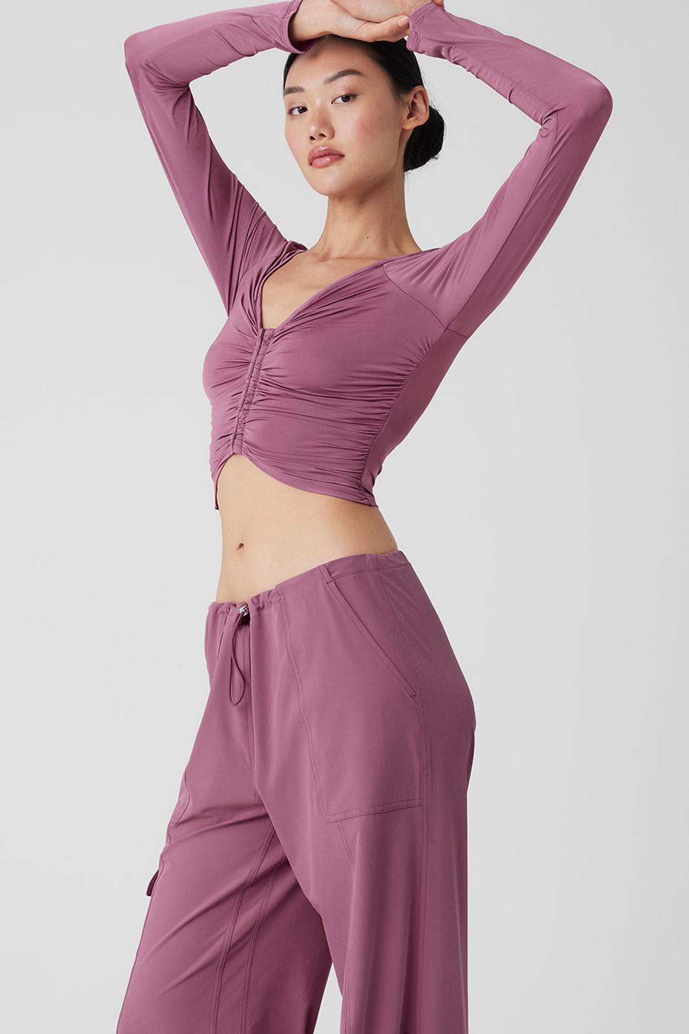 Alo Yoga Standout Donna Maniche Lunghe Soft Mulberry | Italia  DGZ-801569