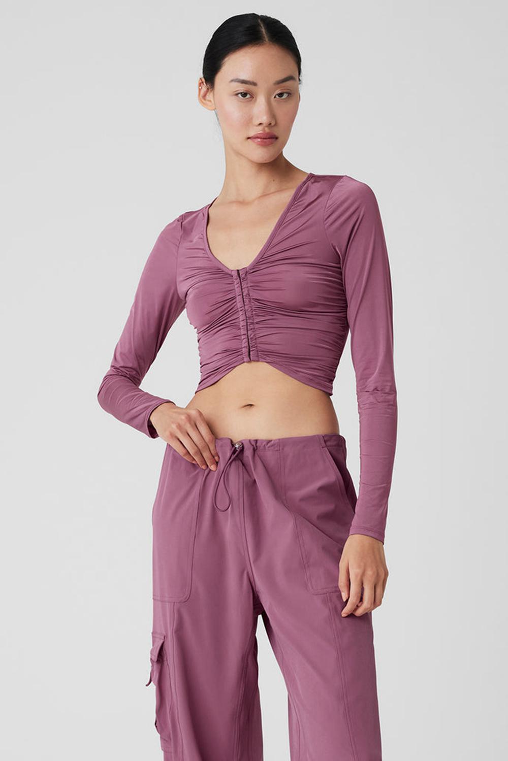 Alo Yoga Standout Donna Maniche Lunghe Soft Mulberry | Italia  DGZ-801569