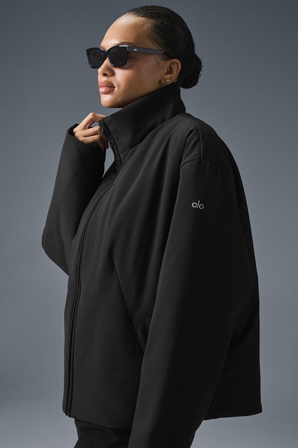 Alo Yoga Stretch Woven Notable Donna Giacca Nere | Italia  ATB-609183