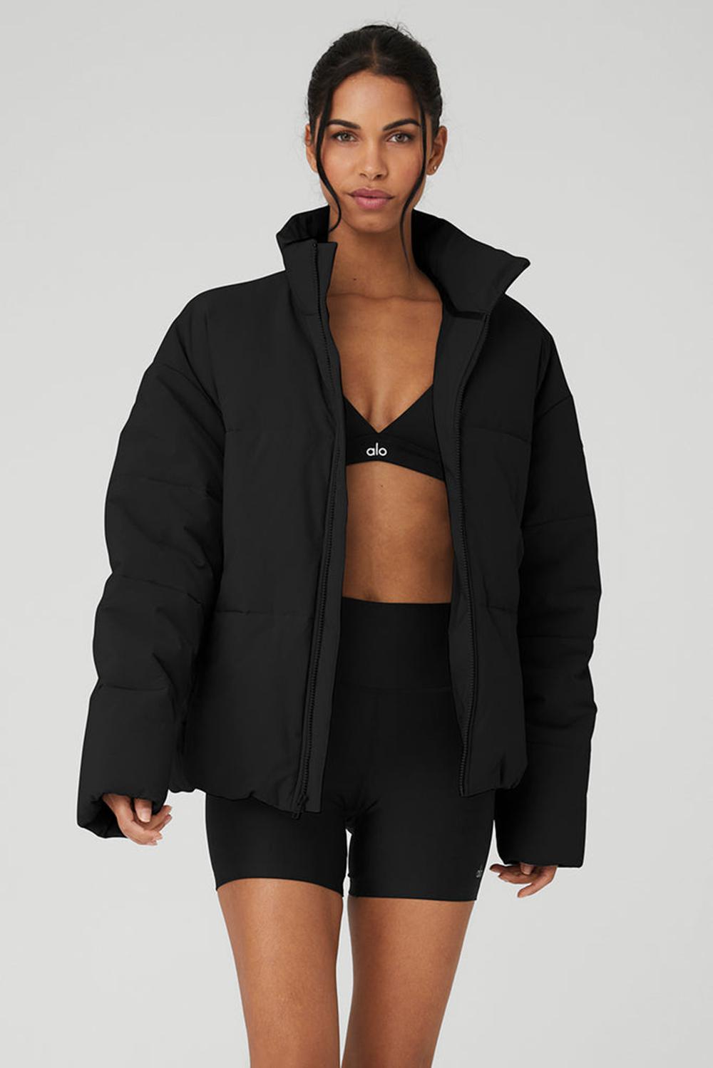 Alo Yoga Stretch Woven Street Donna Giacca Puffer Nere | Italia  VUK-608453