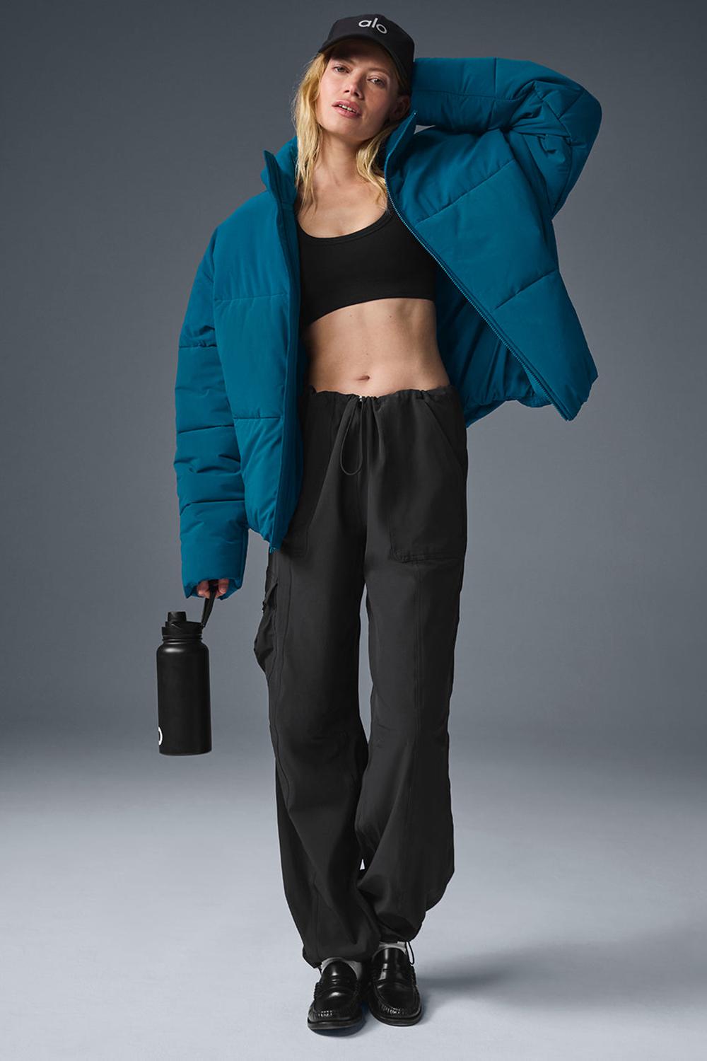 Alo Yoga Stretch Woven Street Donna Giacca Puffer Blu | Italia  UVG-906245