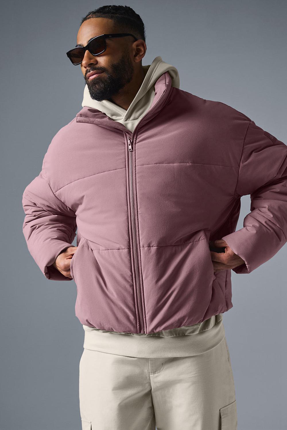 Alo Yoga Stretch Woven Street Uomo Giacca Puffer Woodrose | Italia  ZYR-598417