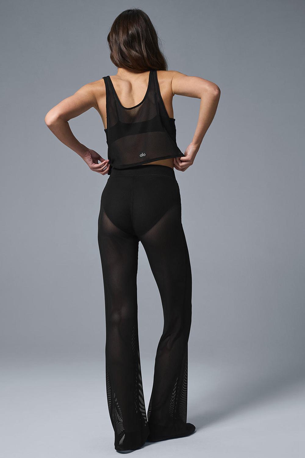 Alo Yoga Striped Mesh Tropical Nights Flare Donna Pant Nere | Italia  SVF-079681