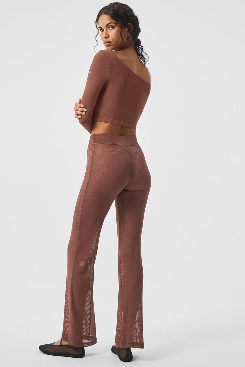 Alo Yoga Striped Mesh Tropical Nights Flare Donna Pant Chestnut | Italia  RGL-032864