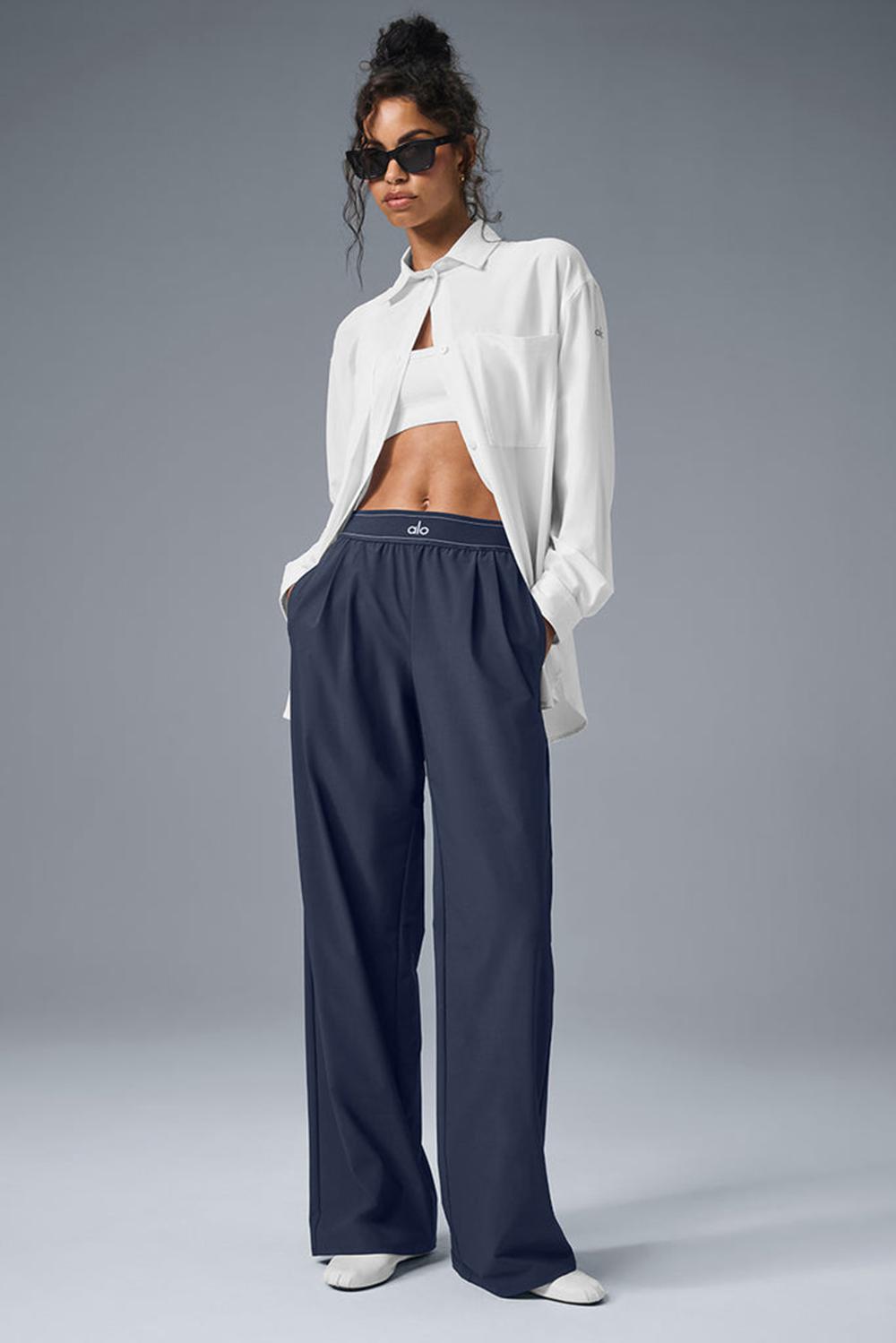 Alo Yoga Suit Up (Long) Donna Pant Blu Marino | Italia  EXK-427813