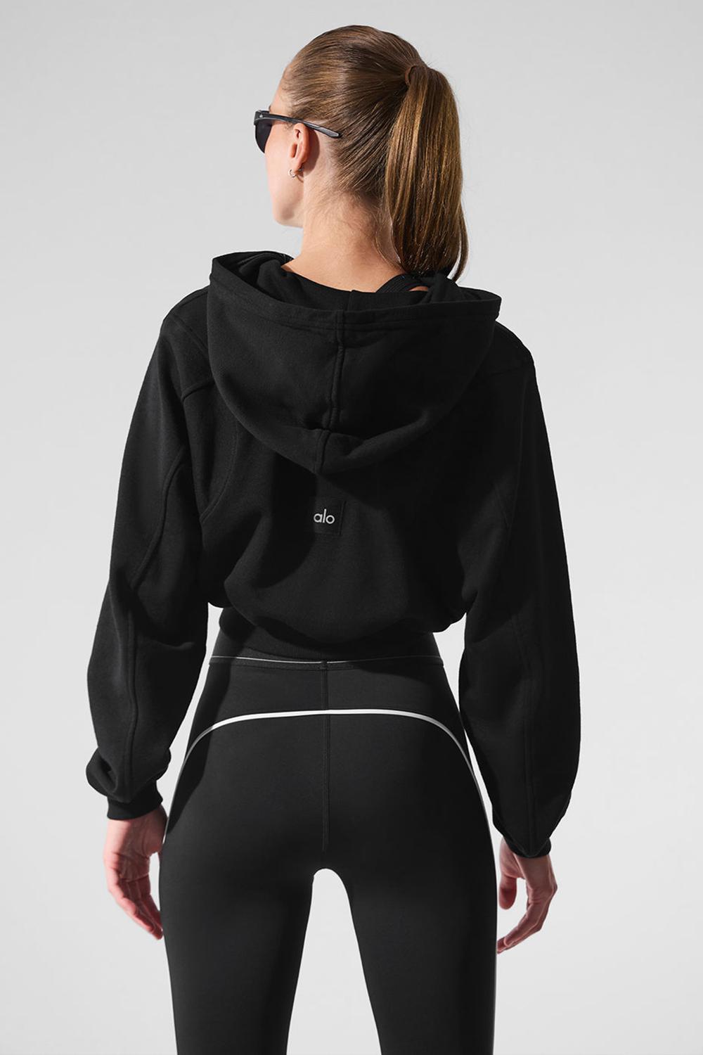 Alo Yoga Sweet Escape Zip Up Donna Felpa con Cappuccio Nere | Italia  TUO-431206
