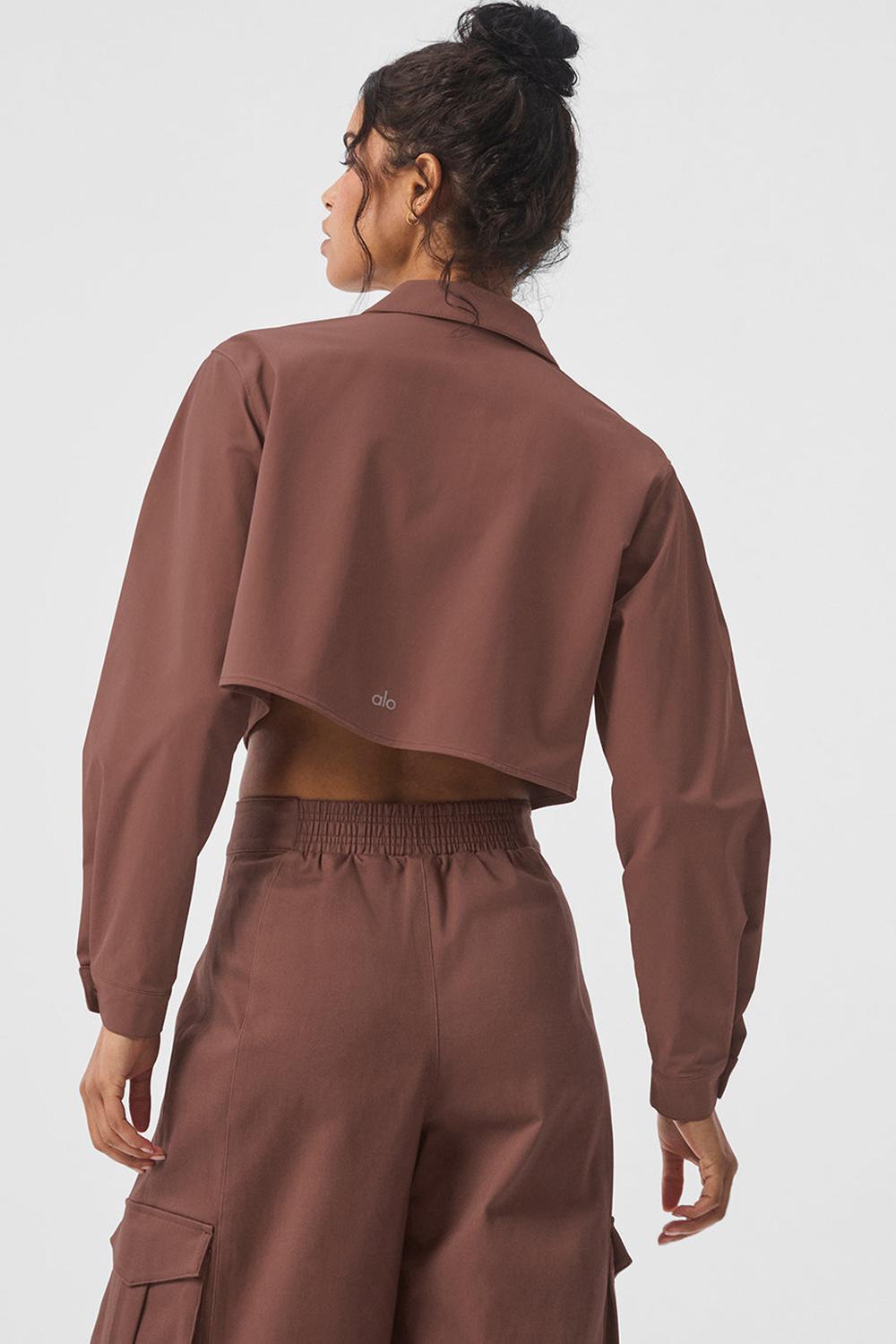Alo Yoga Take Me Out Button Up Donna Top Corti Chestnut | Italia  GZA-701394
