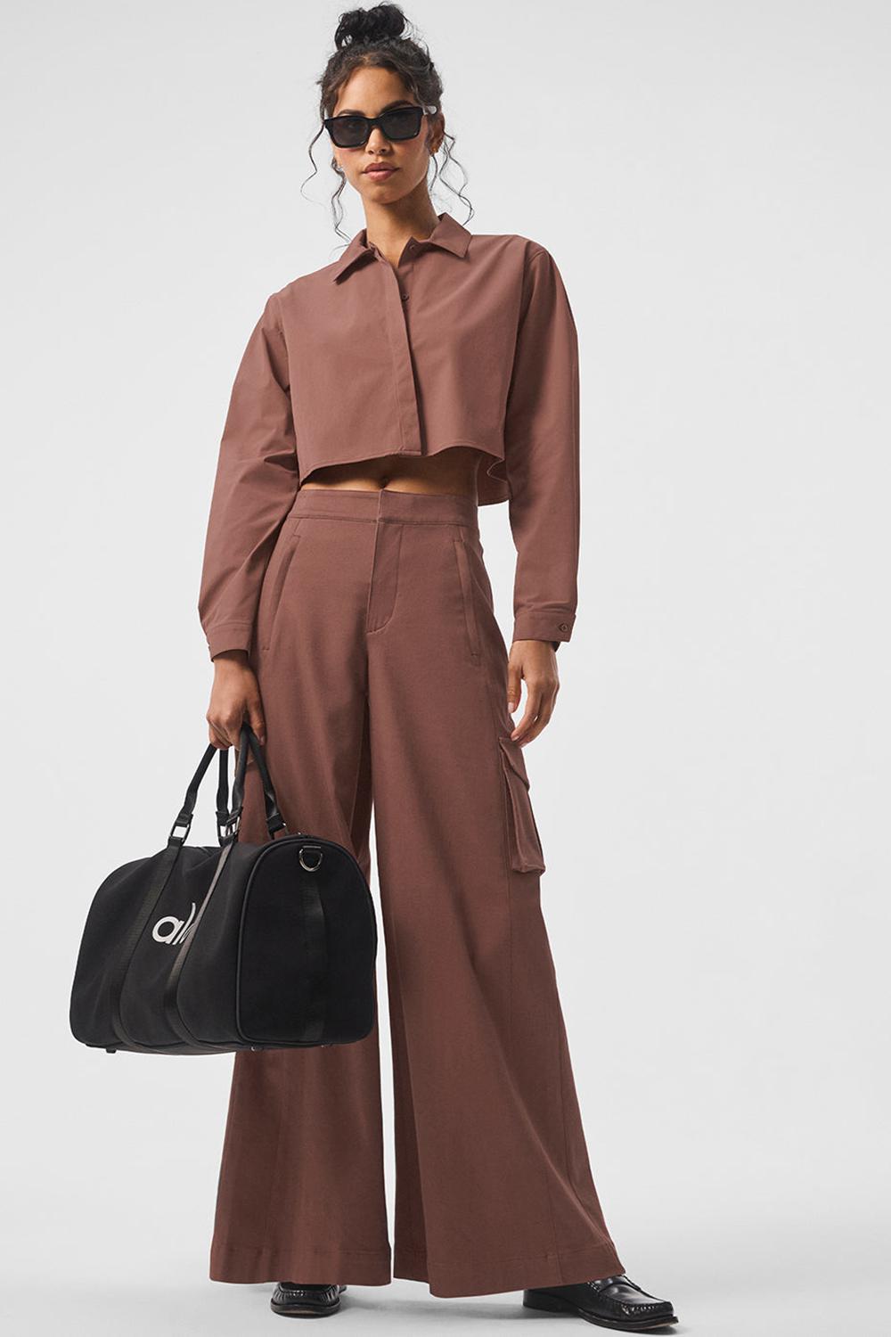 Alo Yoga Take Me Out Button Up Donna Top Corti Chestnut | Italia  GZA-701394