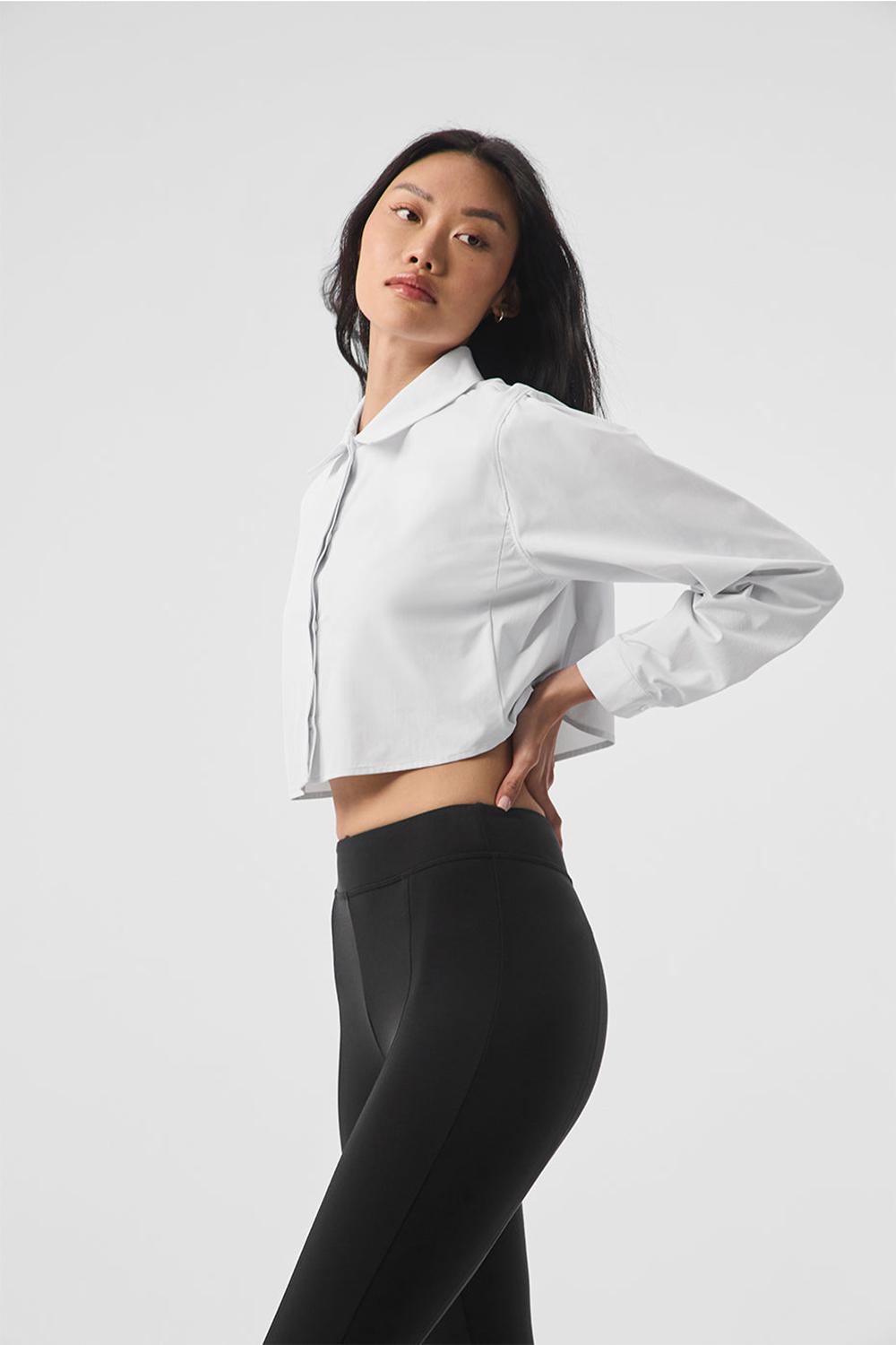 Alo Yoga Take Me Out Button Up Donna Top Corti Bianche | Italia  LYP-057938