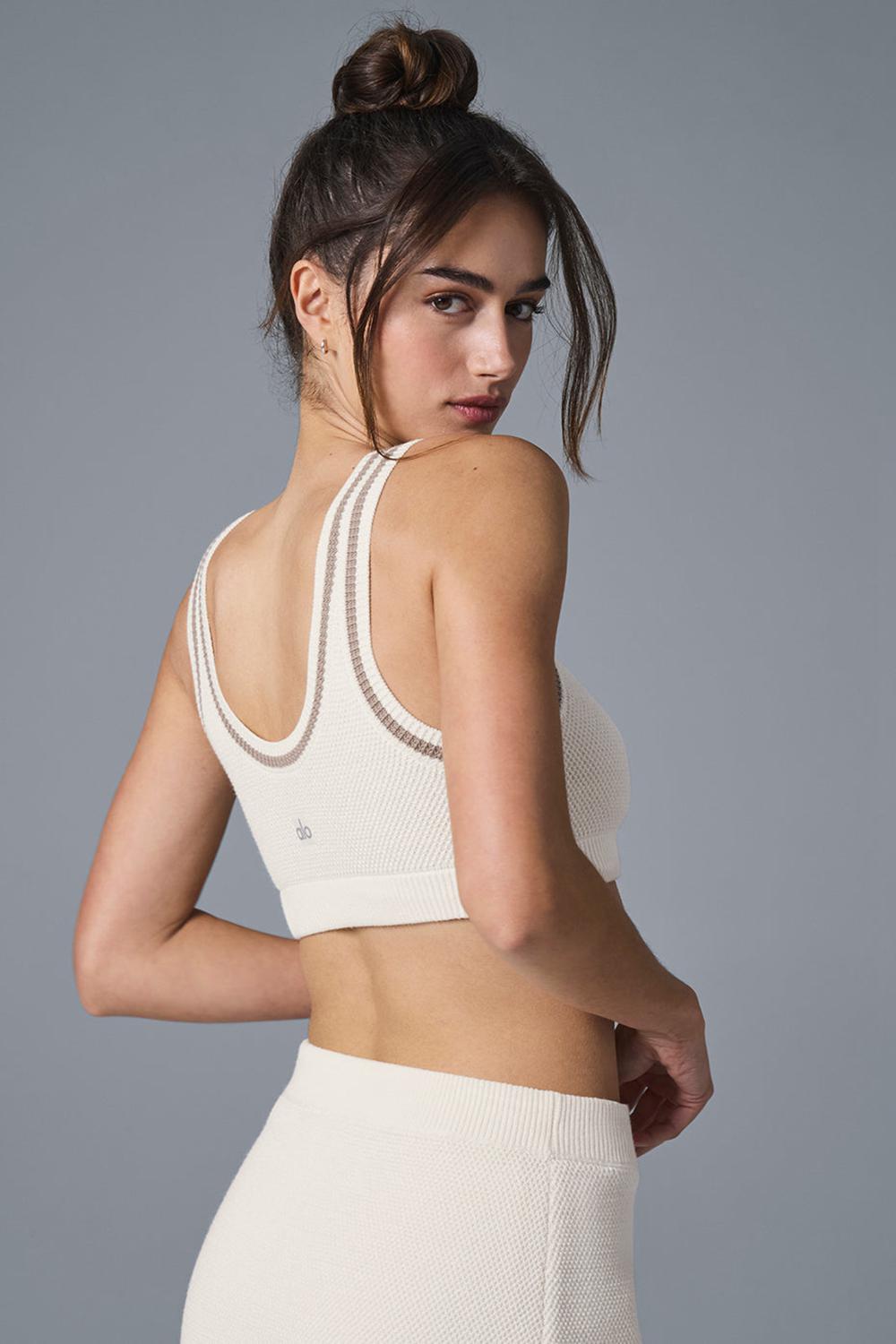Alo Yoga Tennis Club Sweater Knit Donna Reggiseno Ivory / Gravel | Italia  AHY-436908