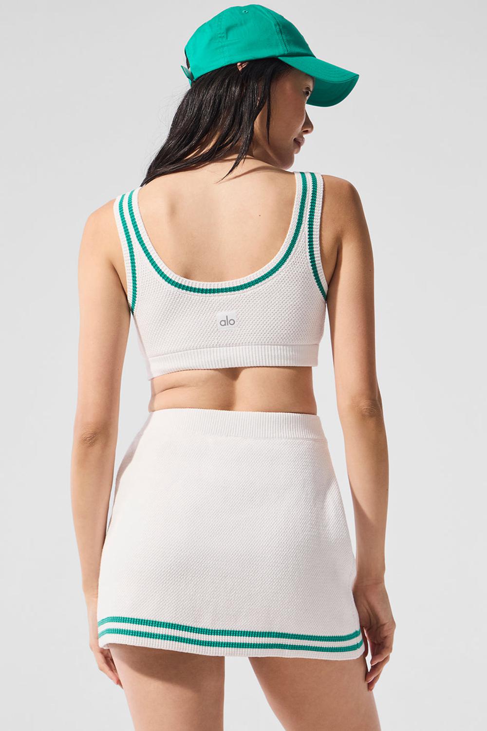 Alo Yoga Tennis Club Sweater Knit Donna Reggiseno Bianche Verdi | Italia  YRK-879504