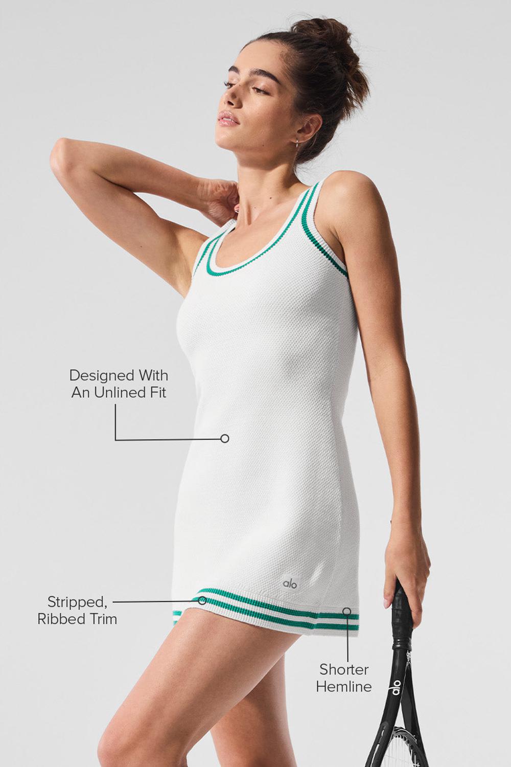 Alo Yoga Tennis Club Sweater Knit Donna Vestito Bianche Verdi | Italia  MDJ-859024