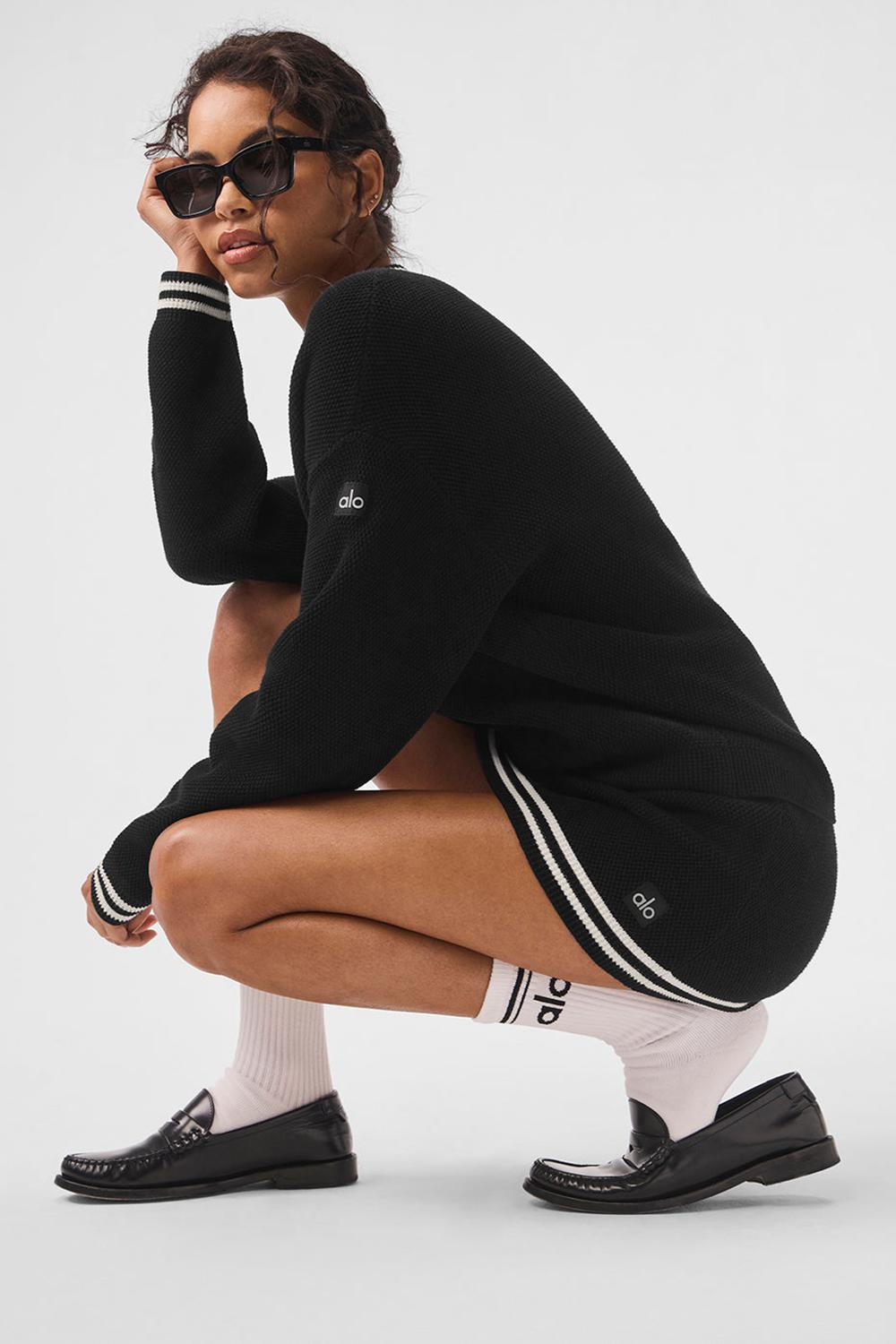 Alo Yoga Tennis Club Sweater Knit Donna Cardigan Nere | Italia  WYD-273495
