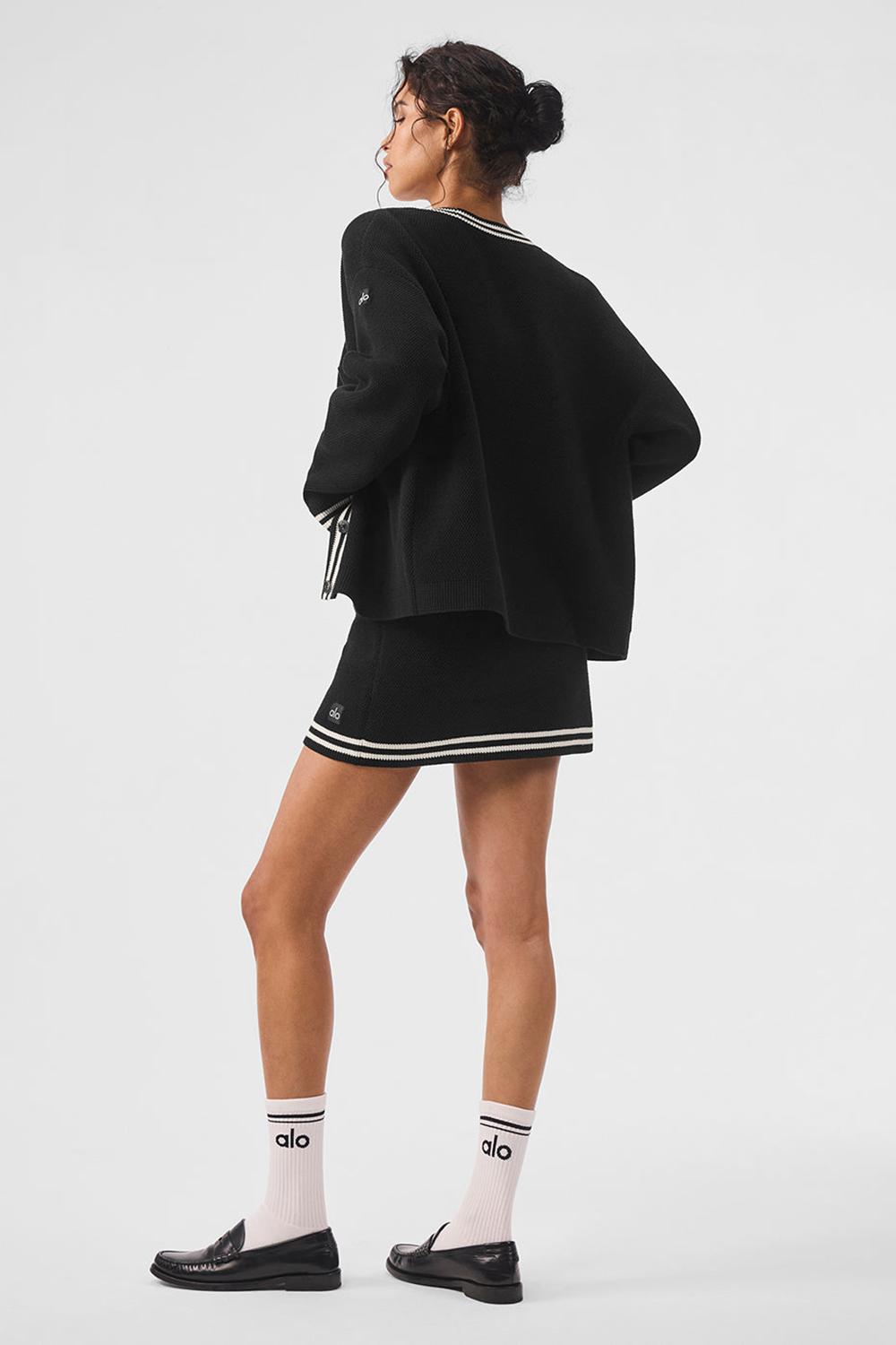 Alo Yoga Tennis Club Sweater Knit Donna Cardigan Nere | Italia  WYD-273495