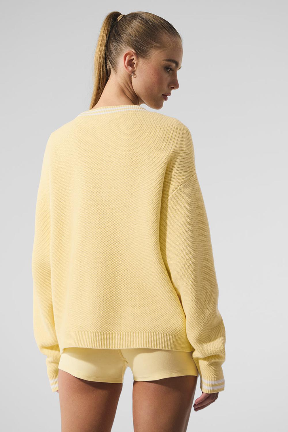 Alo Yoga Tennis Club Sweater Knit Donna Cardigan Bianche | Italia  NXH-081247