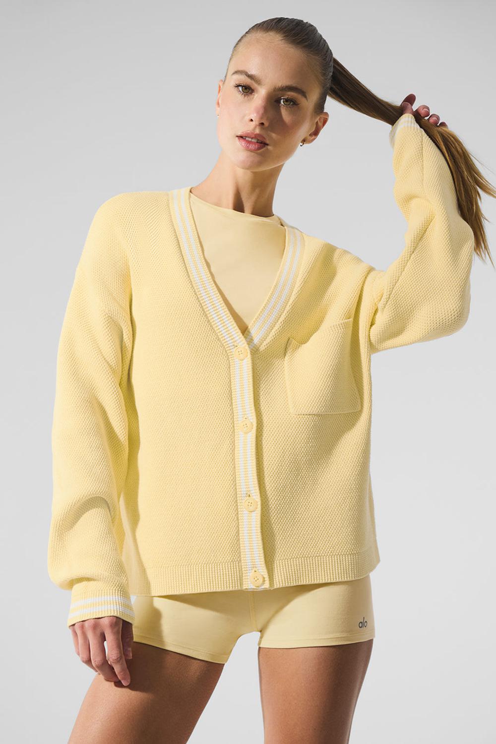 Alo Yoga Tennis Club Sweater Knit Donna Cardigan Bianche | Italia  NXH-081247