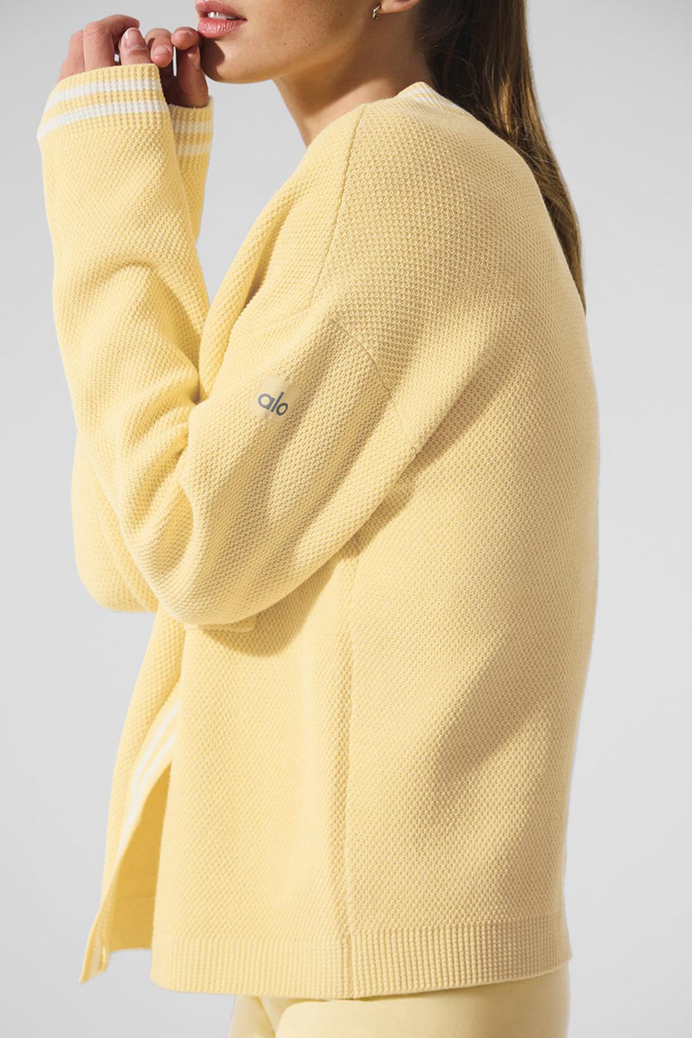 Alo Yoga Tennis Club Sweater Knit Donna Cardigan Bianche | Italia  NXH-081247