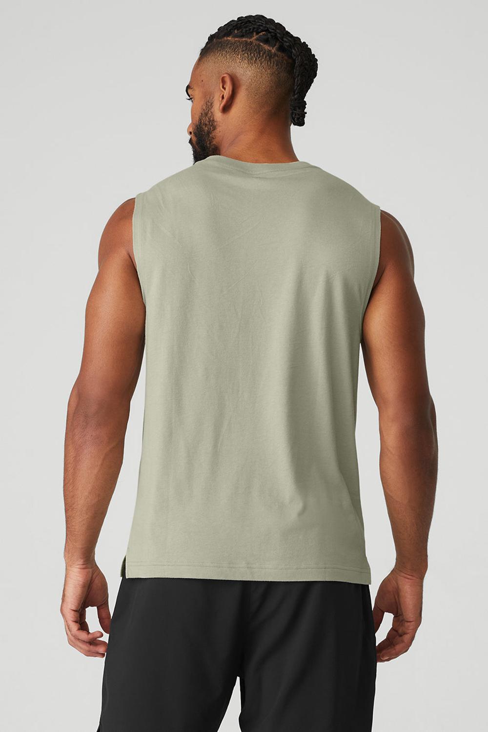 Alo Yoga The Triumph Muscle Uomo Tank Limestone | Italia  BVD-590436