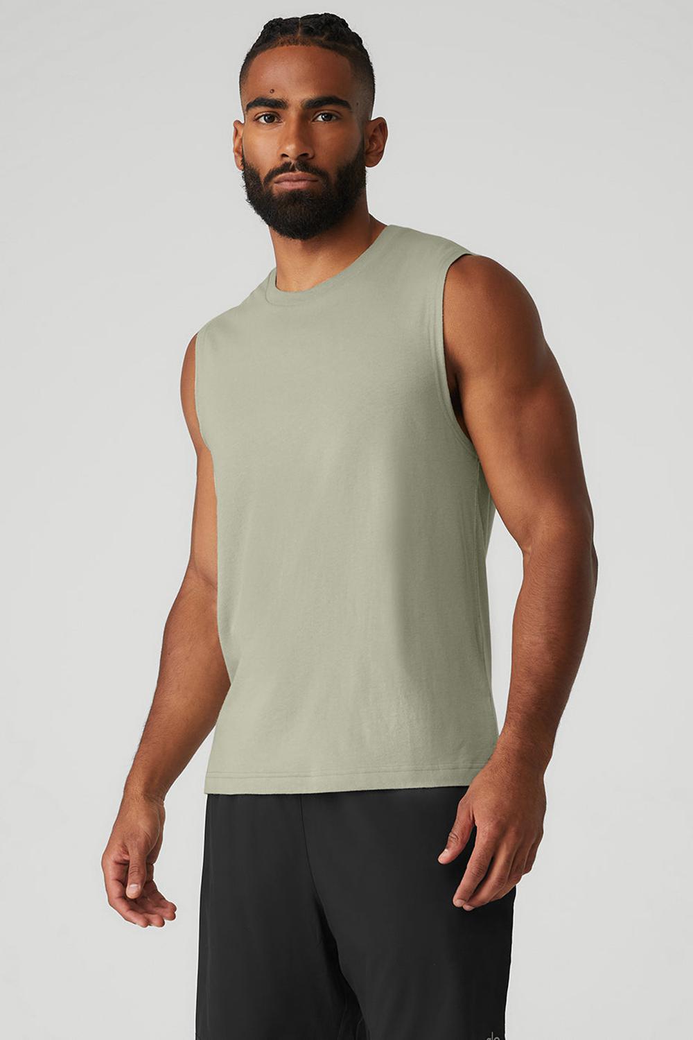 Alo Yoga The Triumph Muscle Uomo Tank Limestone | Italia  BVD-590436