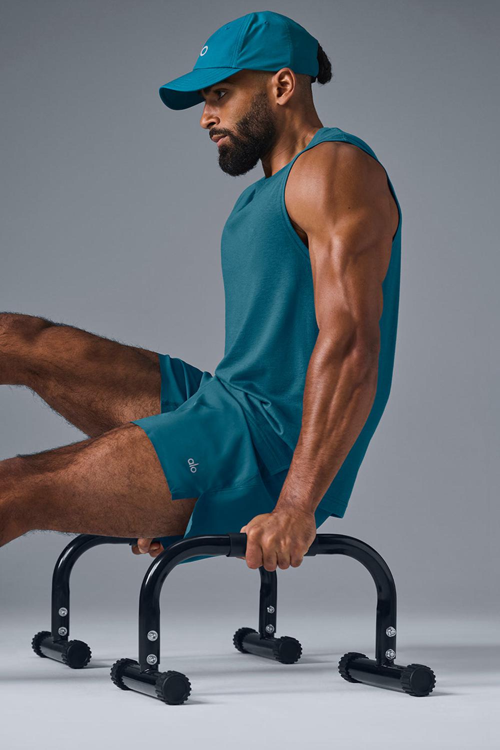 Alo Yoga The Triumph Muscle Uomo Tank Oceanic Teal | Italia  INV-485603