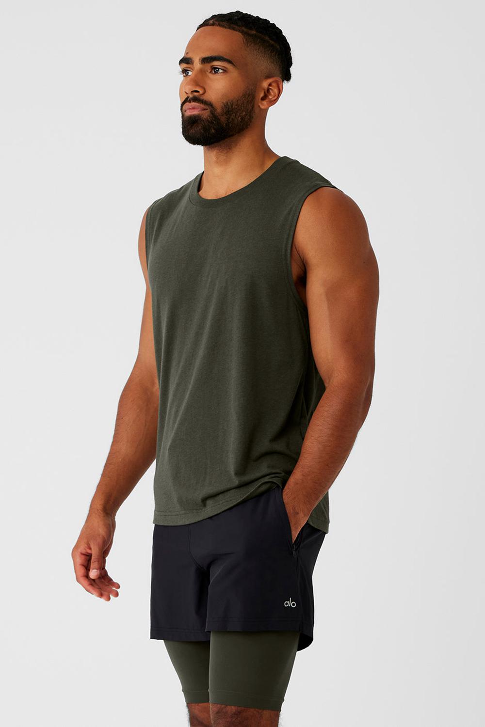 Alo Yoga The Triumph Muscle Uomo Tank Verdi | Italia  YQW-418760