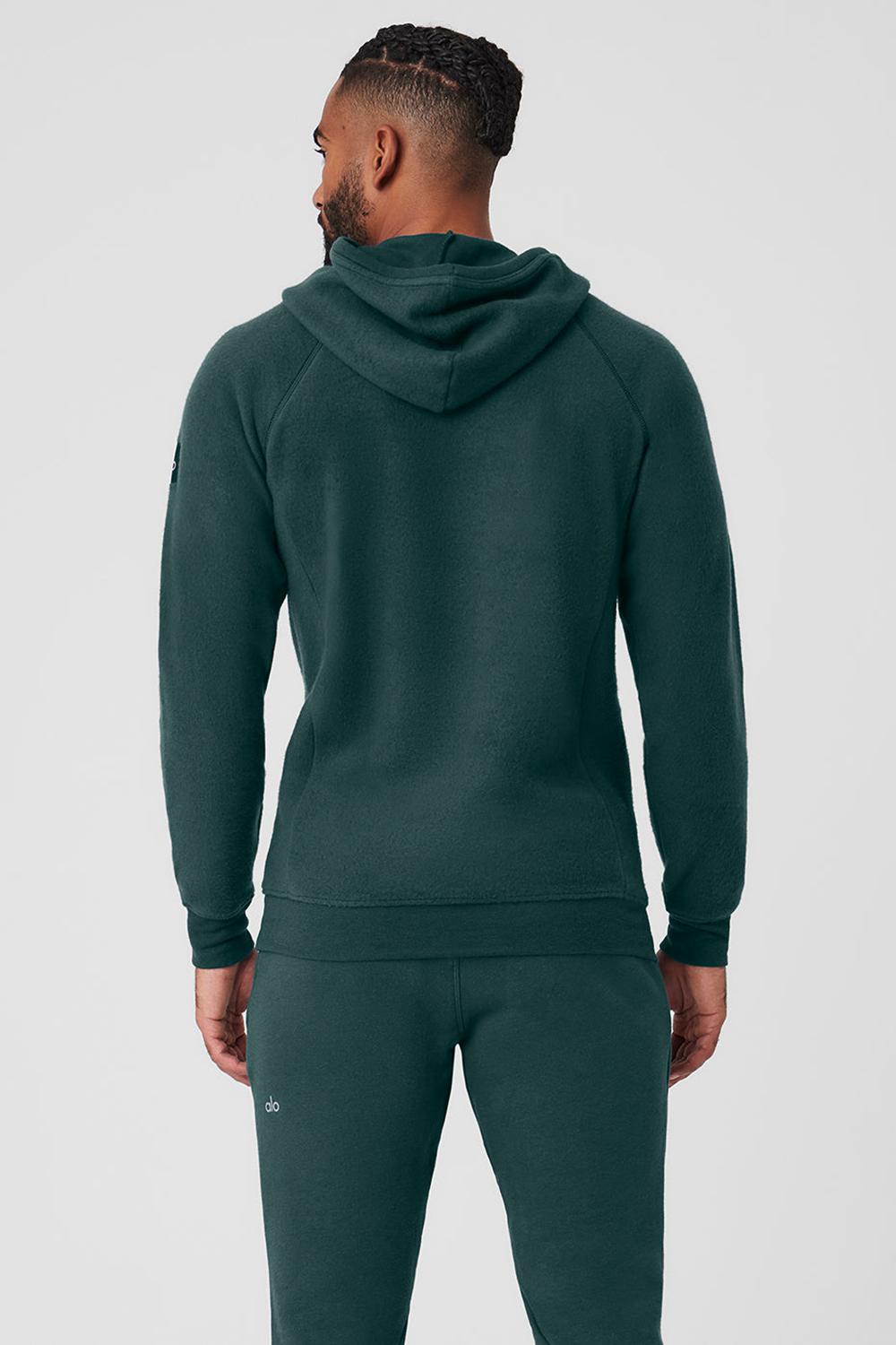 Alo Yoga The Triumph Uomo Felpa con Cappuccio Verdi | Italia  PHK-735648