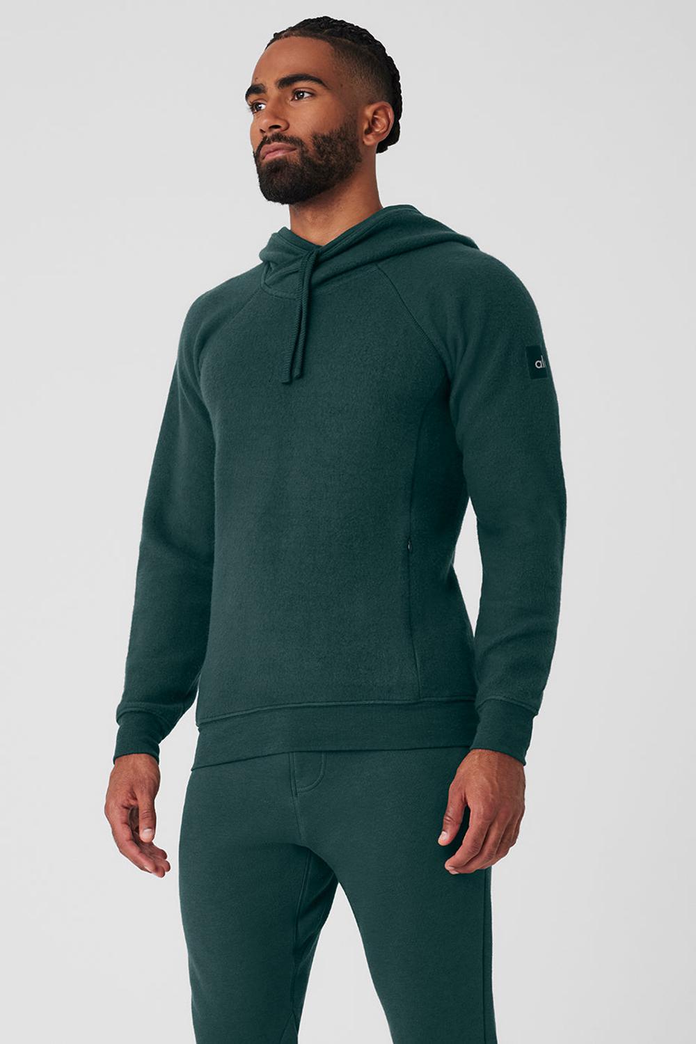 Alo Yoga The Triumph Uomo Felpa con Cappuccio Verdi | Italia  PHK-735648