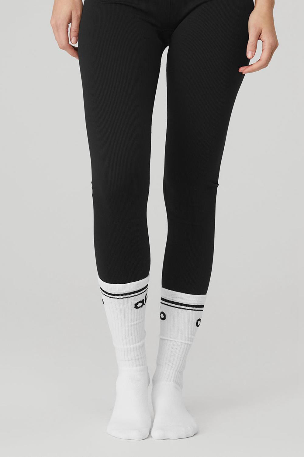 Alo Yoga Throwback Barre Donna Sock Bianche Nere | Italia  TFR-073152