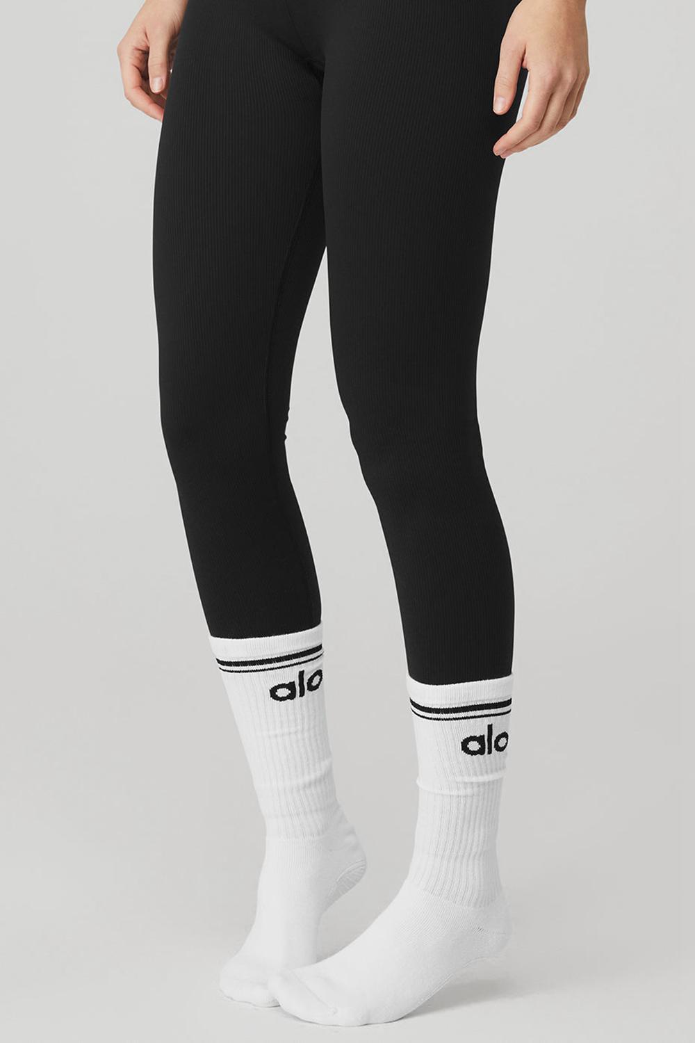 Alo Yoga Throwback Barre Donna Sock Bianche Nere | Italia  TFR-073152