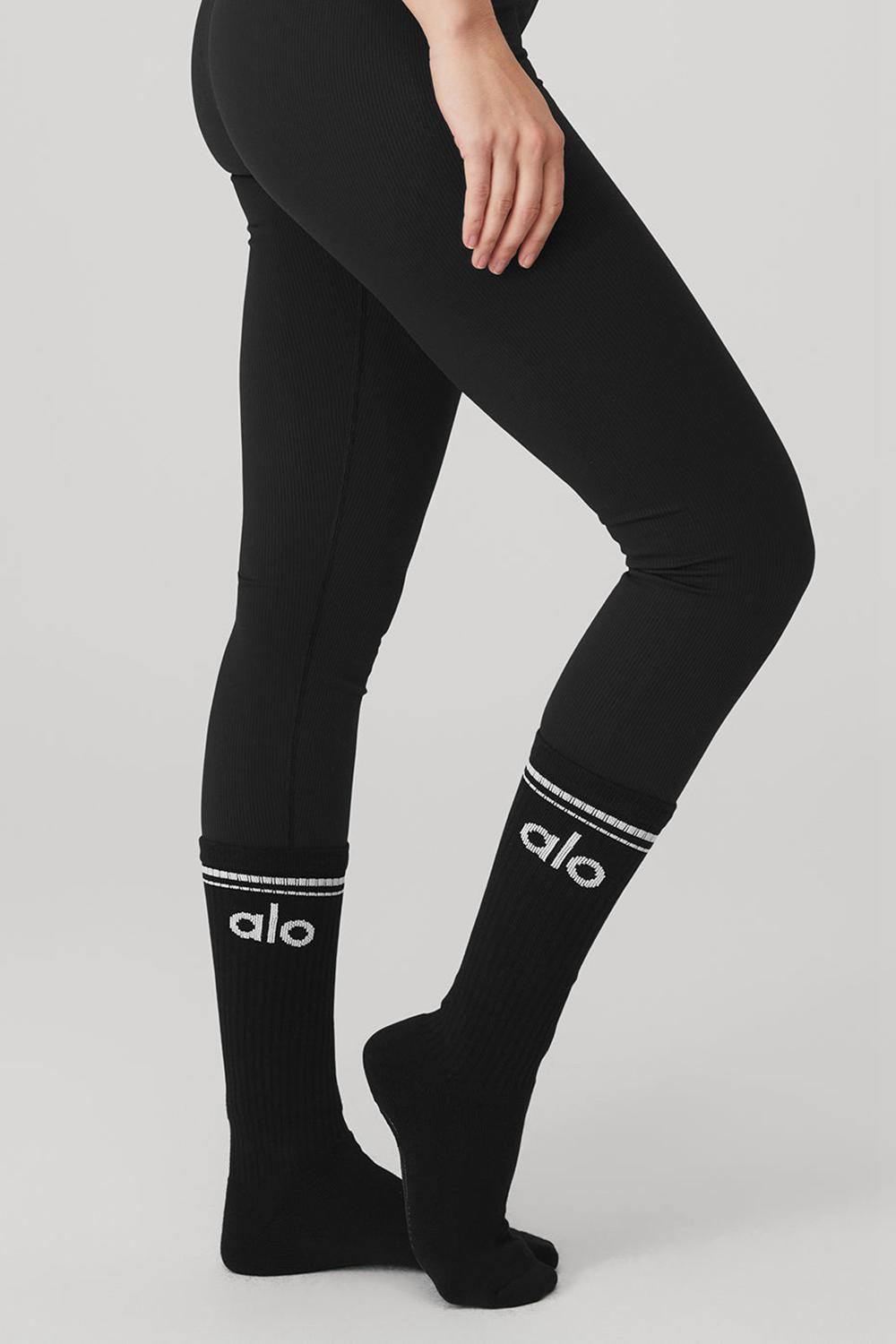Alo Yoga Throwback Barre Donna Sock Nere Bianche | Italia  ZLS-724890