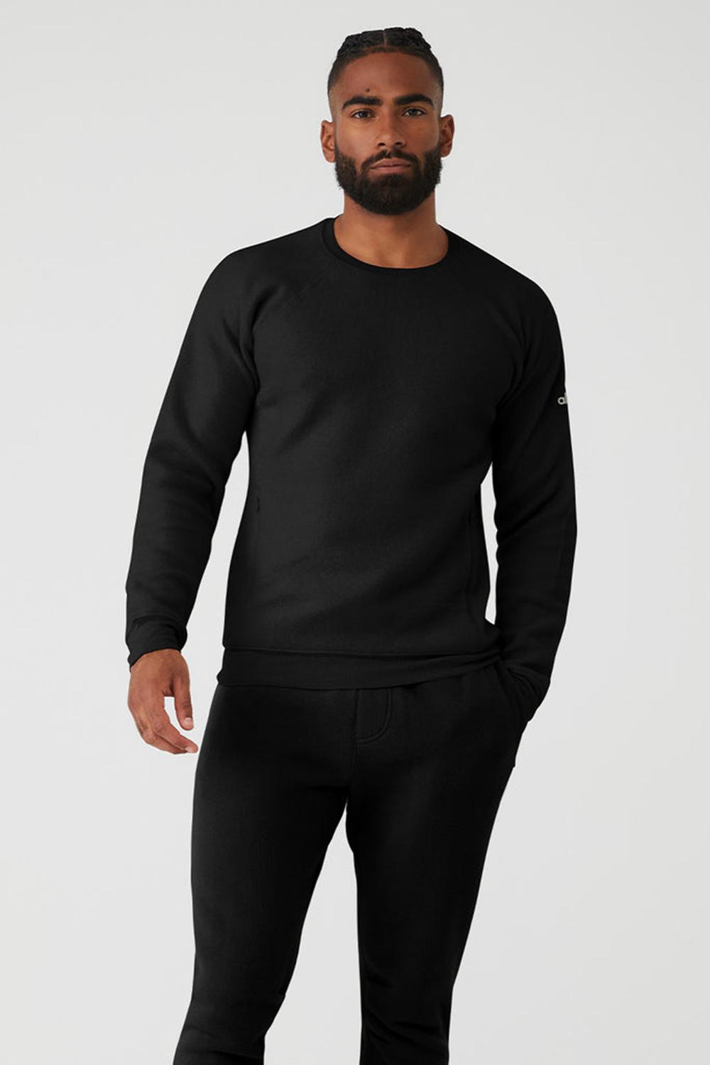 Alo Yoga Triumph Crew Neck Uomo Felpa Nere | Italia  YWP-237690