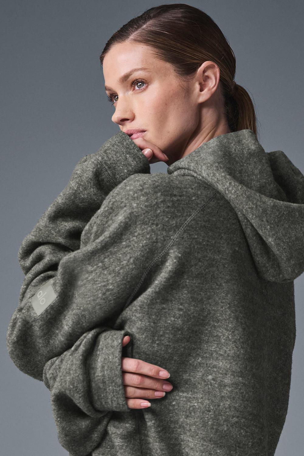 Alo Yoga Triumph Donna Felpa con Cappuccio Grigie | Italia  TNH-530674