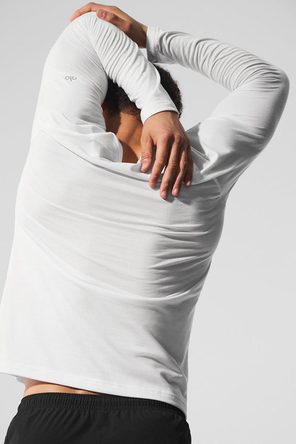 Alo Yoga Triumph Long Sleeve Uomo Tee Bianche | Italia  YLZ-297468