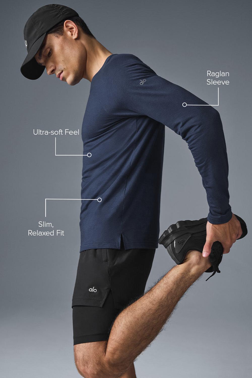 Alo Yoga Triumph Long Sleeve Uomo Tee Blu Marino | Italia  DZK-034786