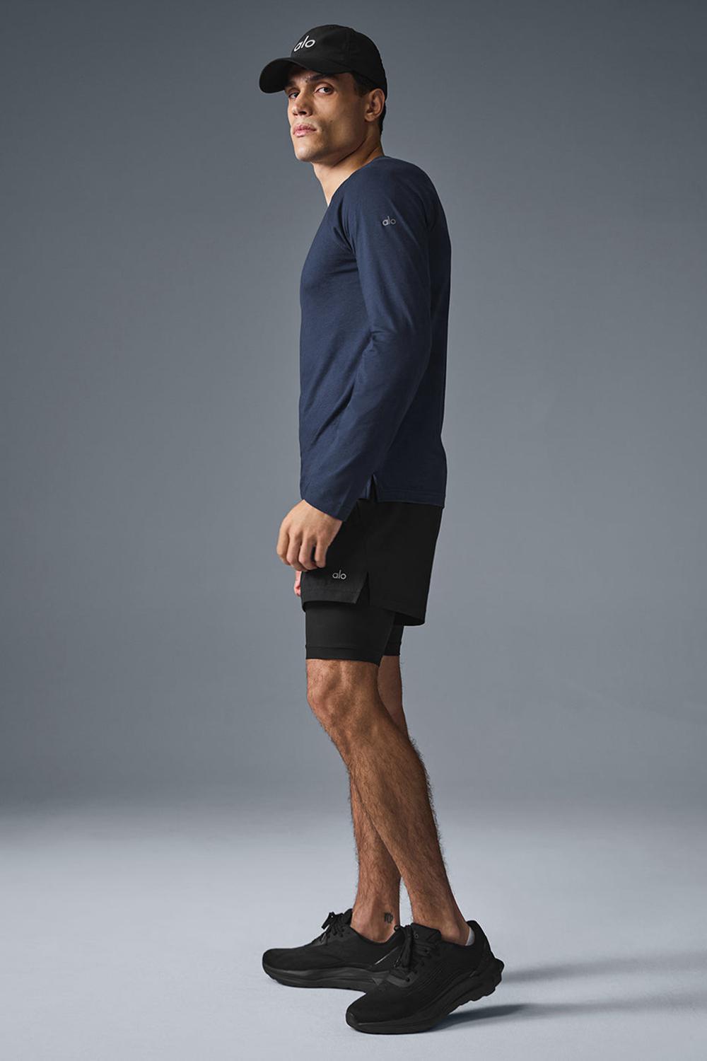 Alo Yoga Triumph Long Sleeve Uomo Tee Blu Marino | Italia  DZK-034786