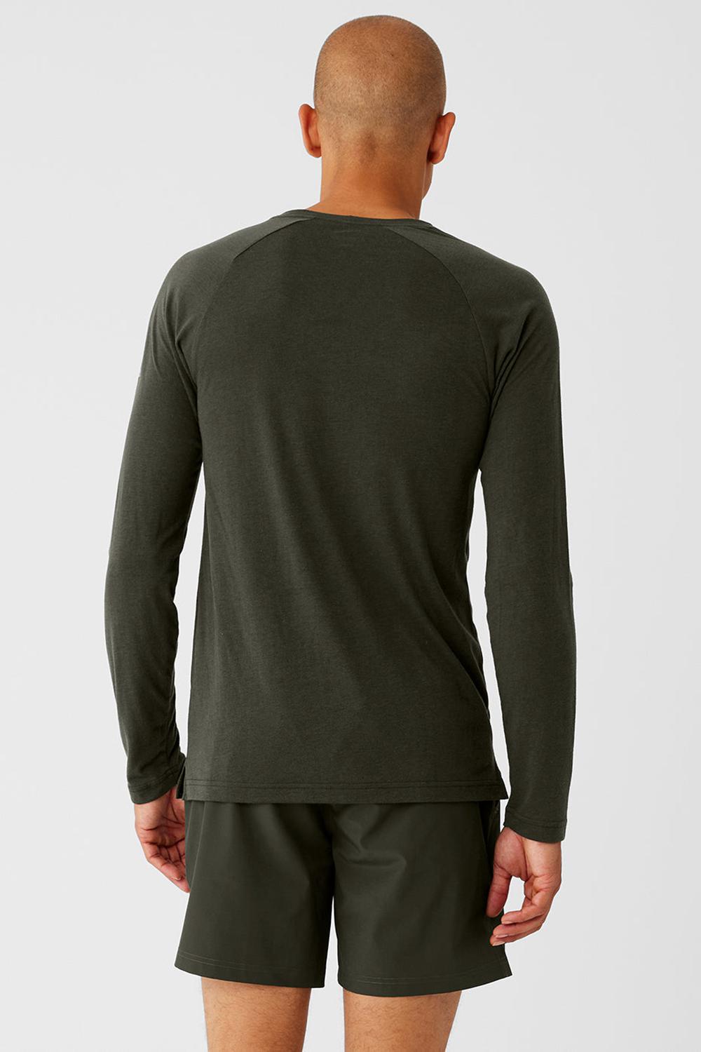 Alo Yoga Triumph Long Sleeve Uomo Tee Verdi | Italia  NUX-170496