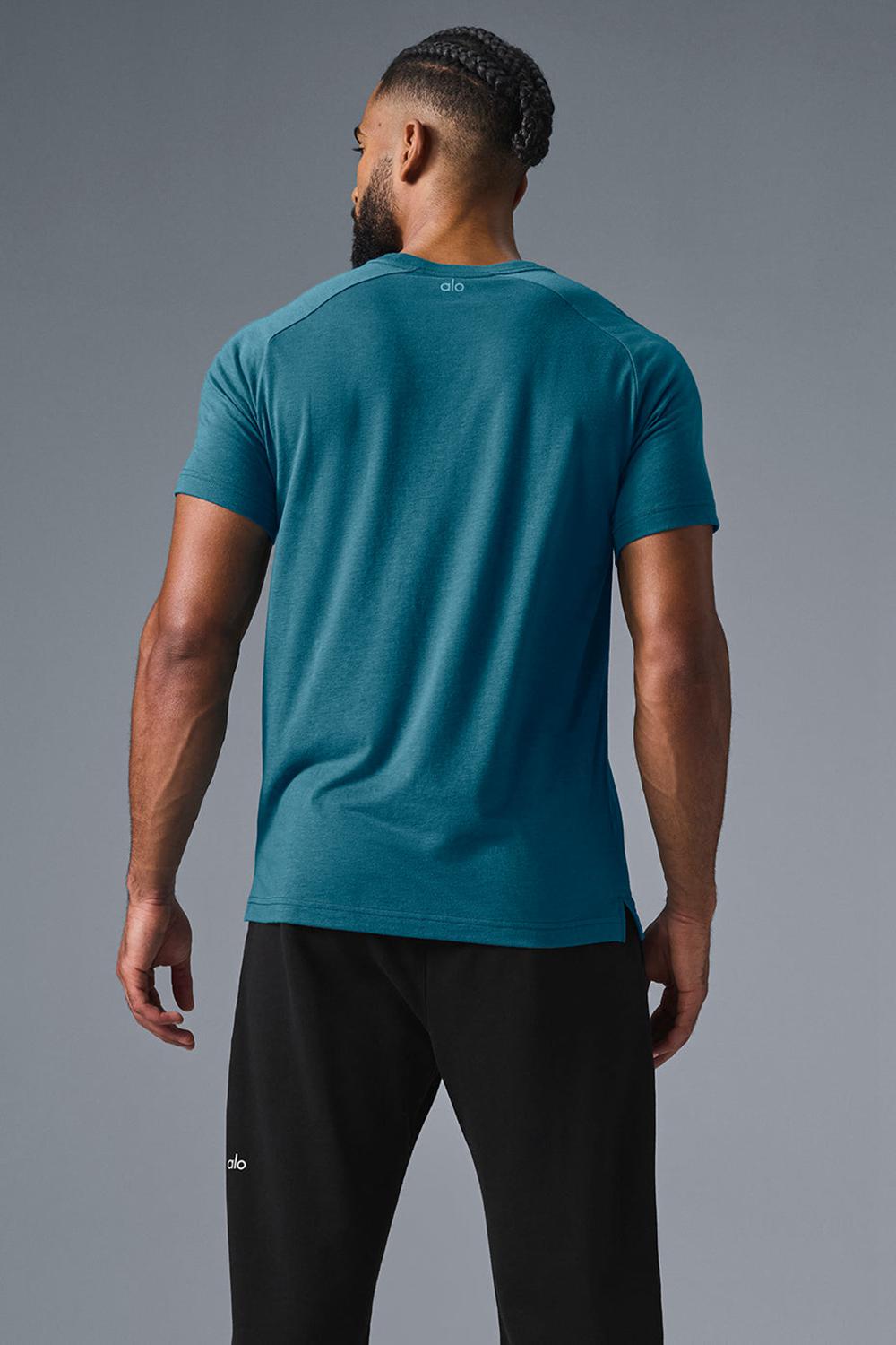Alo Yoga Triumph Raglan Uomo Tee Oceanic Teal | Italia  TSX-287049