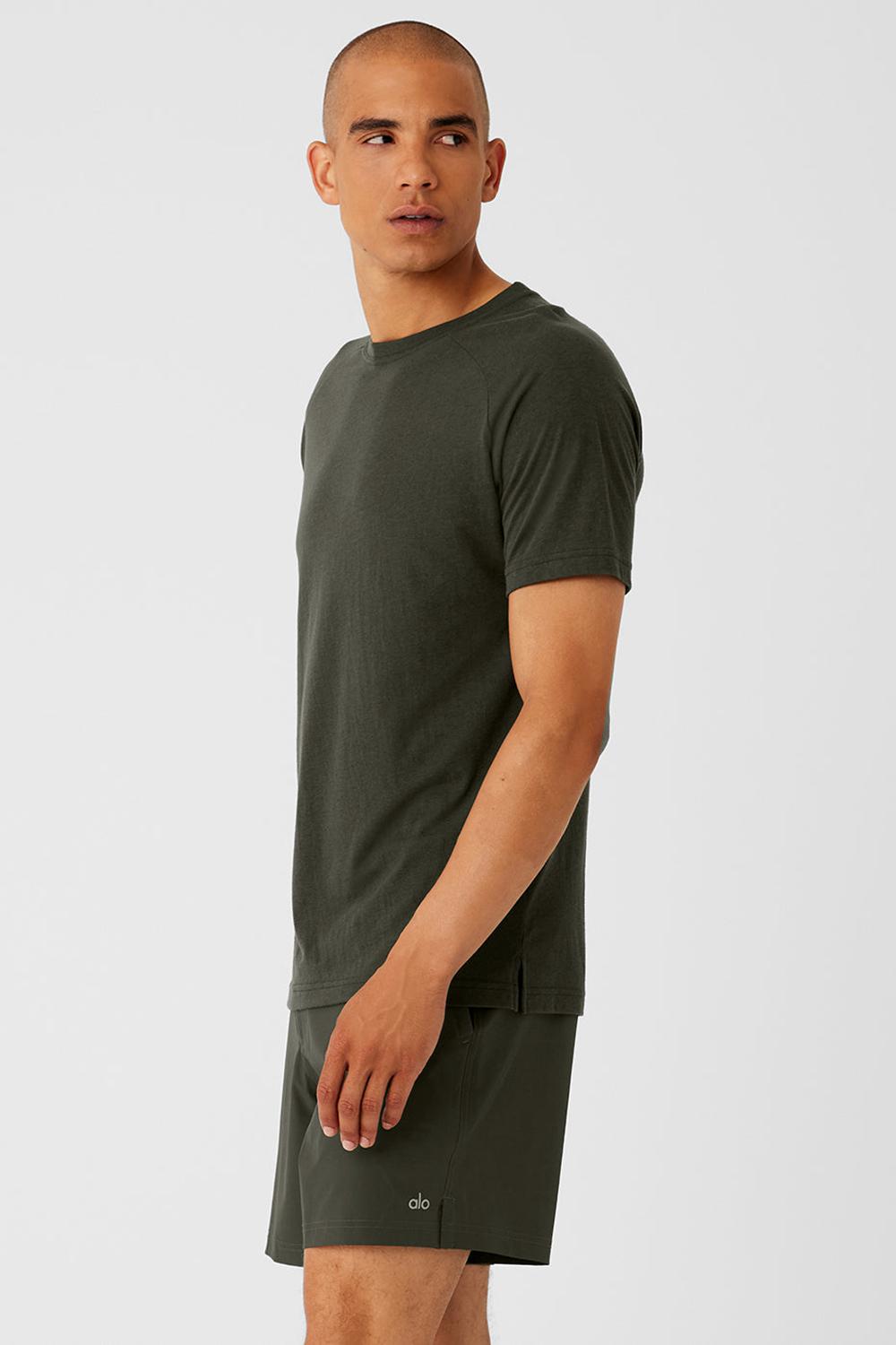 Alo Yoga Triumph Raglan Uomo Tee Verdi | Italia  GWB-538194