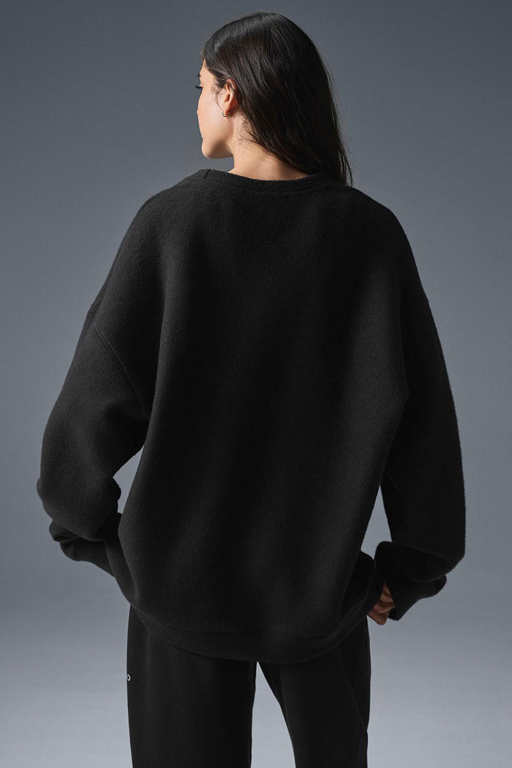 Alo Yoga Triumph Restore Crew Neck Donna Felpa Nere | Italia  NKO-132854