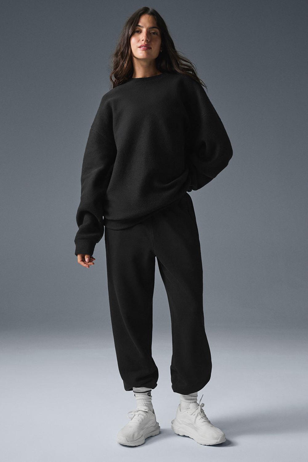 Alo Yoga Triumph Restore Crew Neck Donna Felpa Nere | Italia  NKO-132854