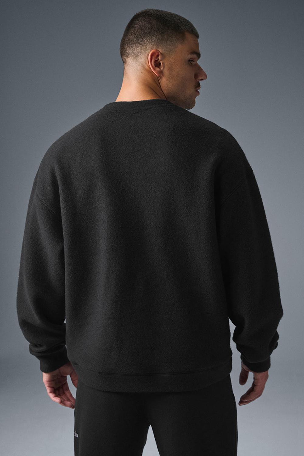 Alo Yoga Triumph Restore Crew Neck Uomo Felpa Nere | Italia  PZD-082596