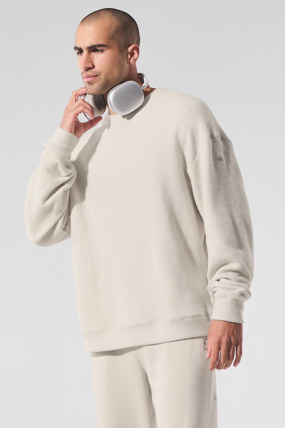 Alo Yoga Triumph Restore Crew Neck Uomo Felpa Bone | Italia  PHY-498725